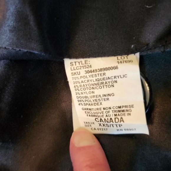 Le Chateau Grey hooded shawl dress winter coat - Picture 6 of 7